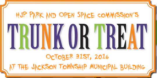 HJP Park and Open Space Commission Trunk or Treat October 31st 2016 5 pm to 8 pm