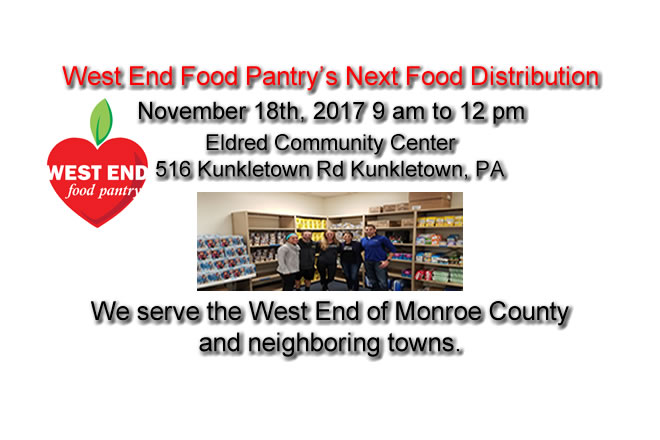 The West End Food Pantry Distribution at the Eldred Township Community Center Nov 18th 2017