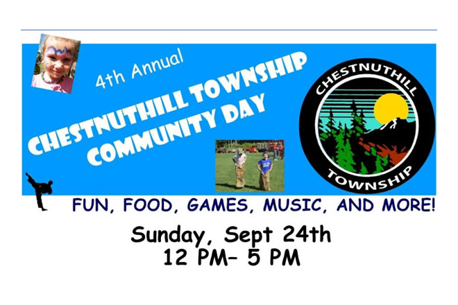 2017 4th Annual Chestnuthill Township Community Day September 24th, 2017 12:00 pm to 5:00 pm