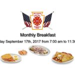 Polk Township Volunteer Fire Company's Monthly Breakfast September 17th 7:00 am to 11:30 am