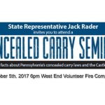 Concealed Carry Seminar Scheduled for October 5th, 2017 6:00 pm Brodheadsville