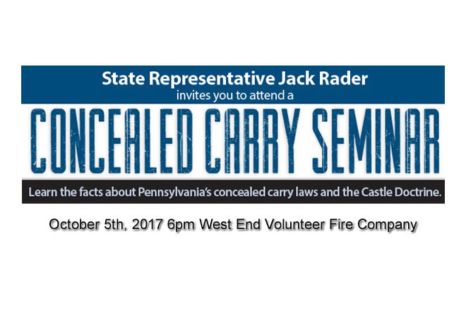 Concealed Carry Seminar Scheduled for October 5th, 2017 6:00 pm Brodheadsville