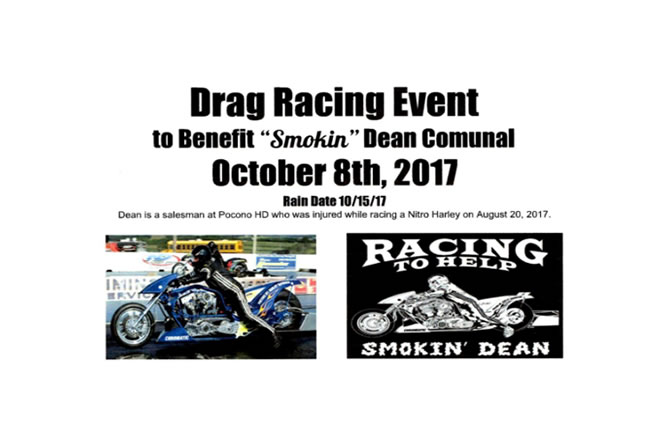 Drag Racing Event to Benefit Smokin Dean Comunal October 8th, 2017 11 am to 6 pm