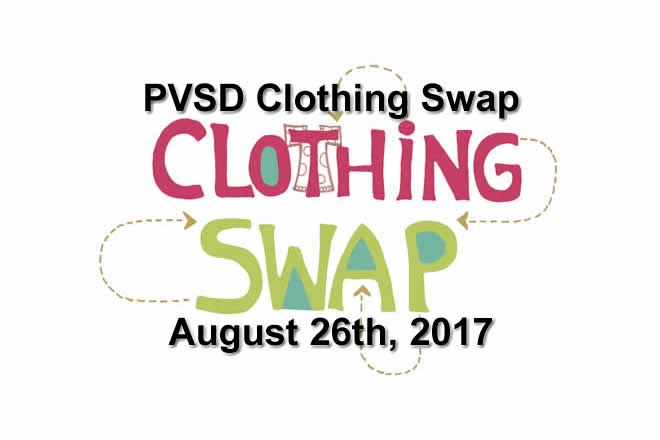 PVSD Clothing Swap August 26th, 2017 9 am to 12 pm