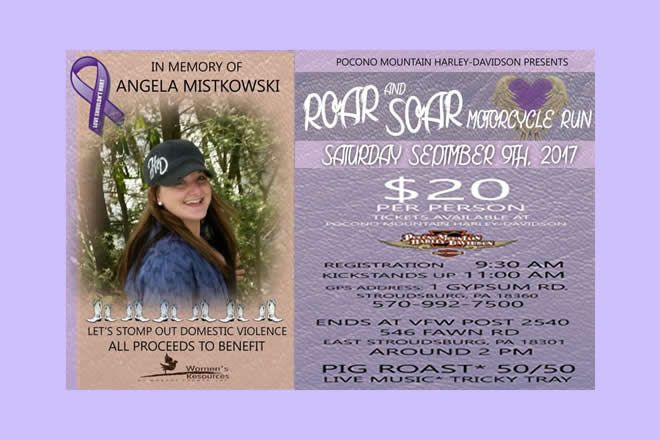 Angela Mistkowski Memorial Ride & Pig Roast September 9th, 2017 9:30 am to 7:00 pm
