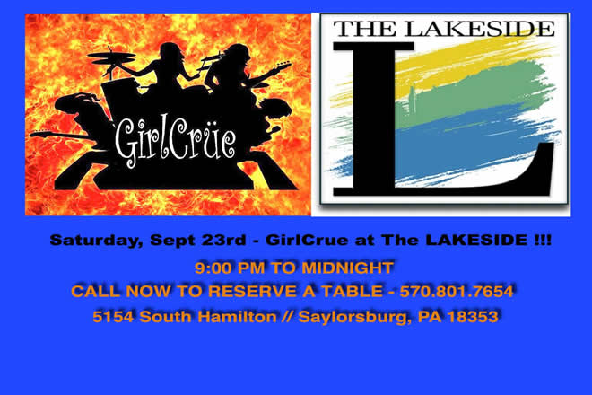 GirlCrue at The Lakeside! * Saturday, Sept. 23rd
