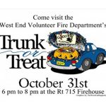 The West End Vol Fire Company Trunk or Treat Event Oct 31st, 2017 6:00 pm to 8:00 pm