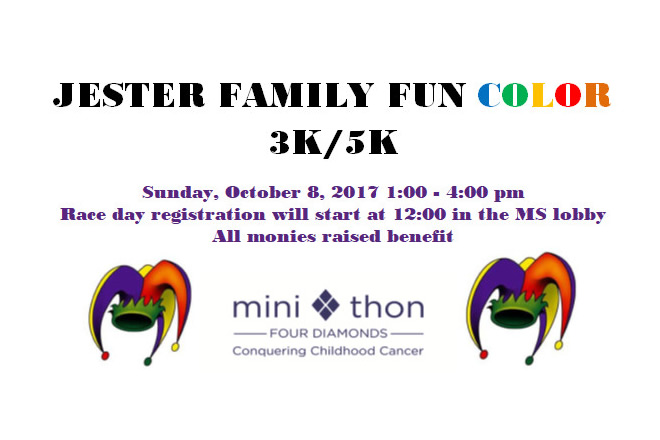 RESCHEDULED: Jester Family Fun Color 3K/5K November 4th, 2017