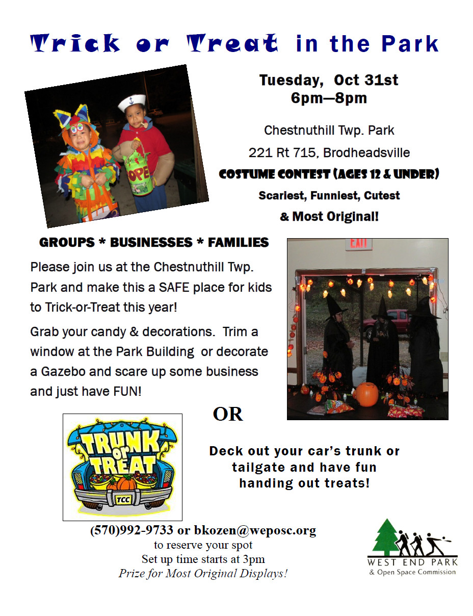 Trick or Treat and Trunk or Treat at the Chestnuthill Township Park ...