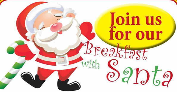 Breakfast with Santa December 17th, 2017 9 am to 12 pm