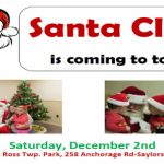 Santa comes to Ross Township Park December 2nd, 2017 4:00 pm to 5:00 pm