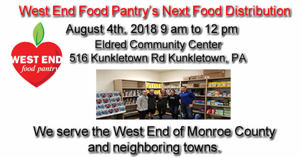 The West End Food Pantry Distribution at the Eldred Township Community Center August 4th 2018