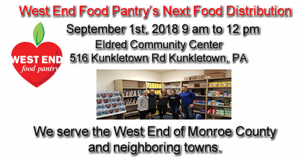 The West End Food Pantry Distribution at the Eldred Township Community Center September 1st, 2018